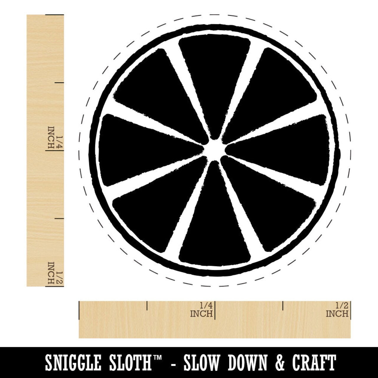 Citrus Lemon Orange Slice Sketch Rubber Stamp for Stamping Crafting Planners